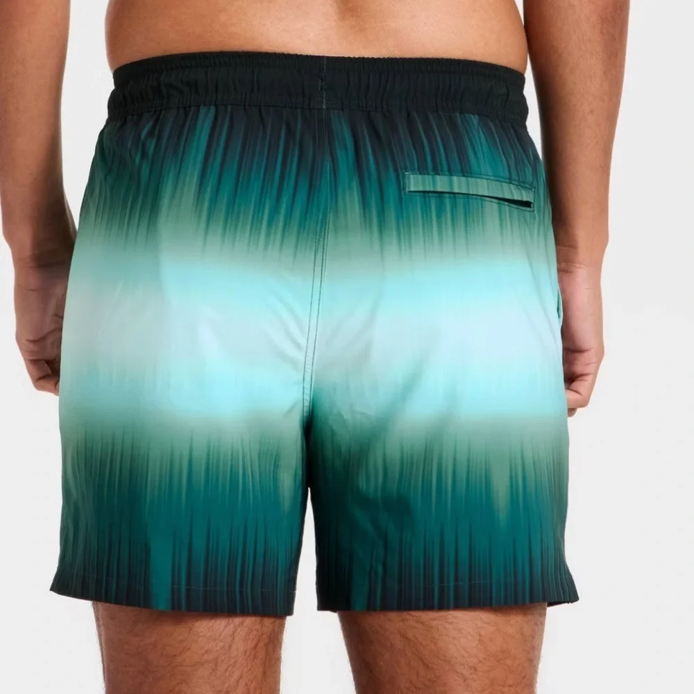 Men's Goodfellow & Co Teal Swim Trunks with Drawstring Waist Sz L NWT